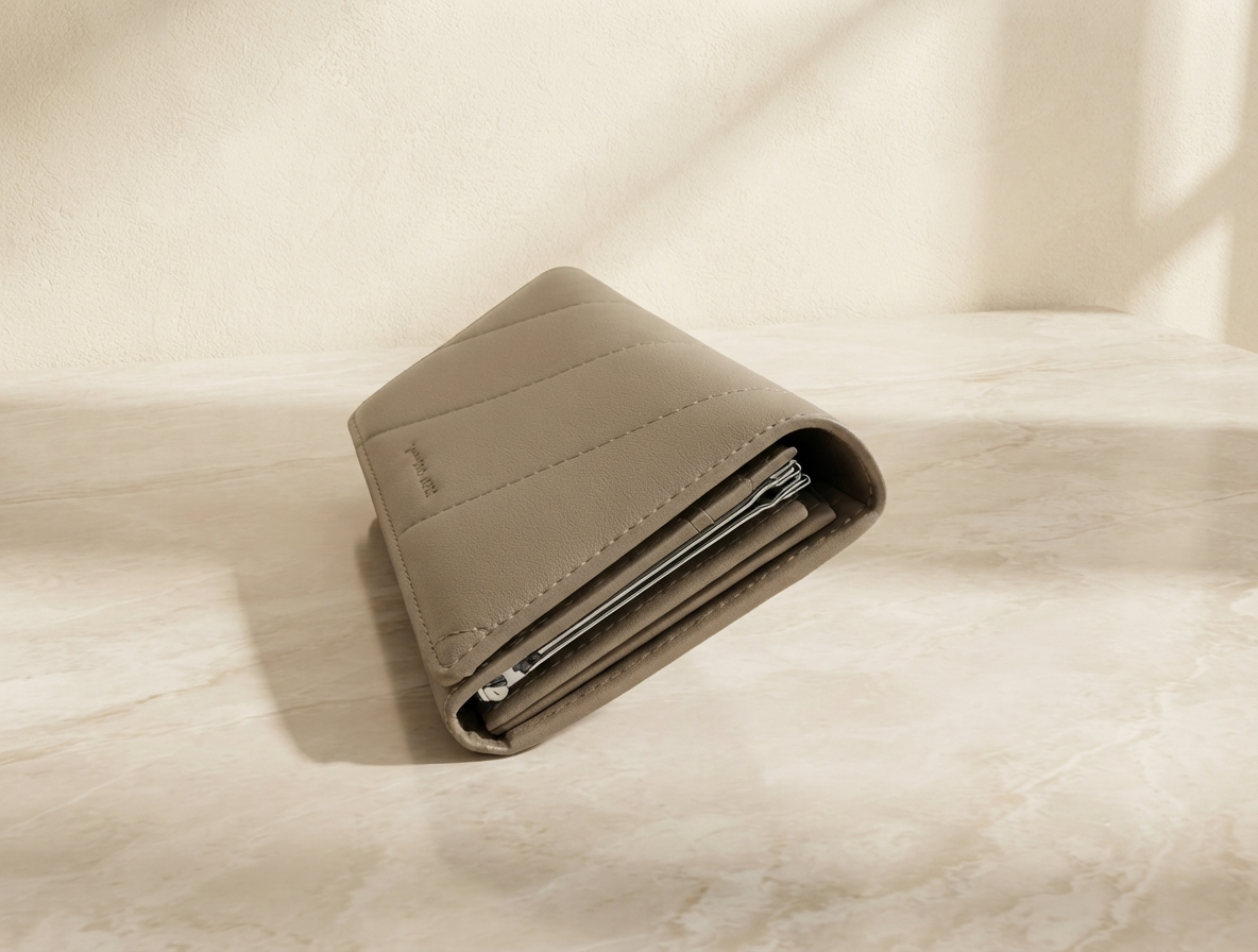 Beige  Camel Brown Premium PU Leather Wallet