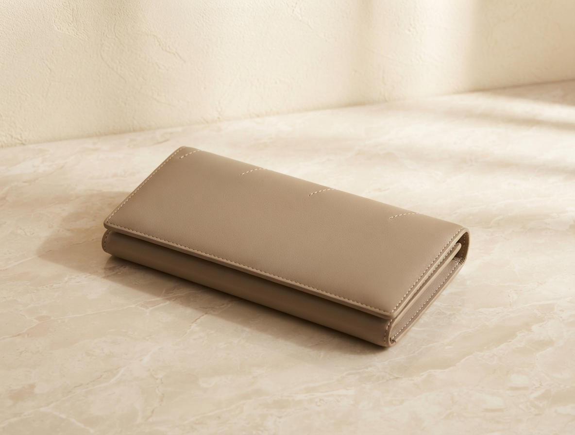 Beige  Camel Brown Premium PU Leather Wallet