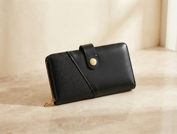 Black PU Synthetic Leather Wallet