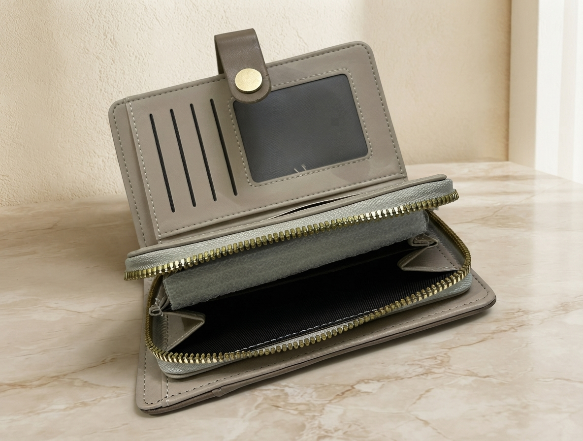 Black PU Synthetic Leather Wallet