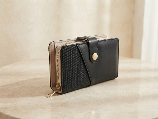 Black PU Synthetic Leather Wallet