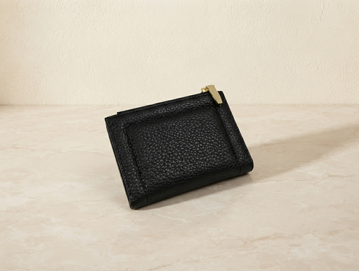 Black Pebbled PU Leather Wallet