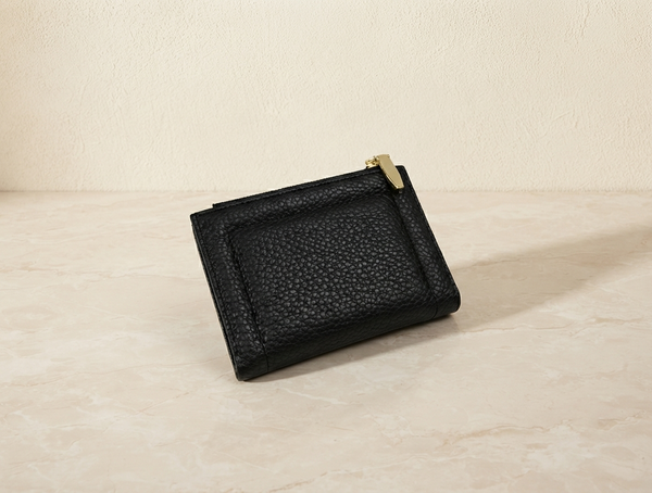 Black Pebbled PU Leather Wallet