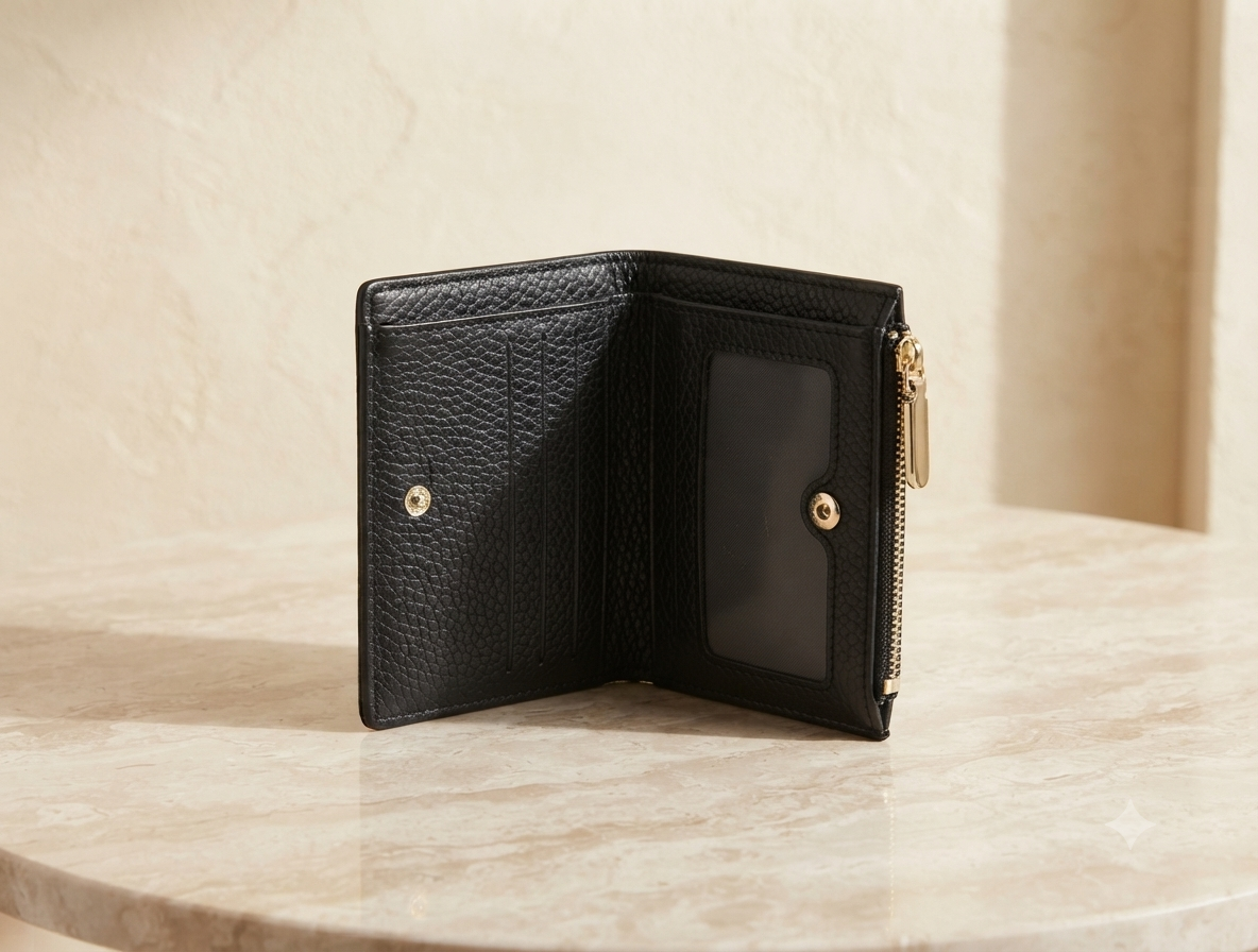 Black Pebbled PU Leather Wallet