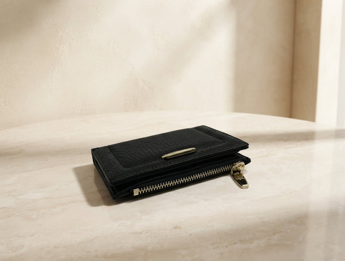 Black Pebbled PU Leather Wallet