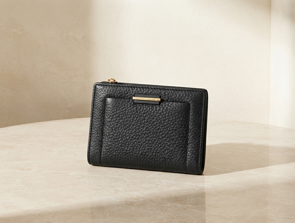 Black Pebbled PU Leather Wallet