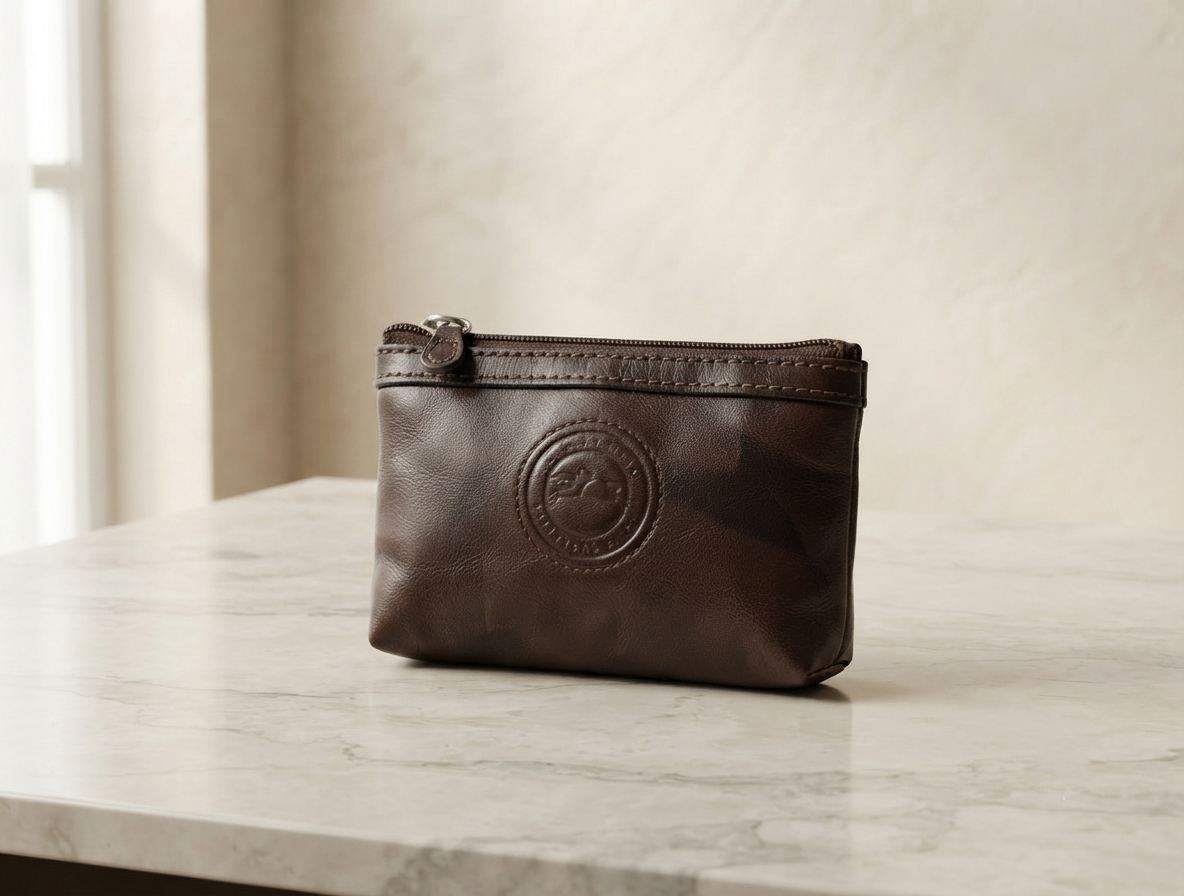 Coffee Brown Soft Leather Coin Purse