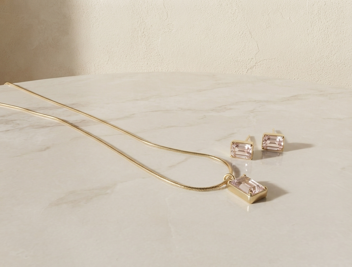 Elegant Gold-Plated Necklace & Earring Set