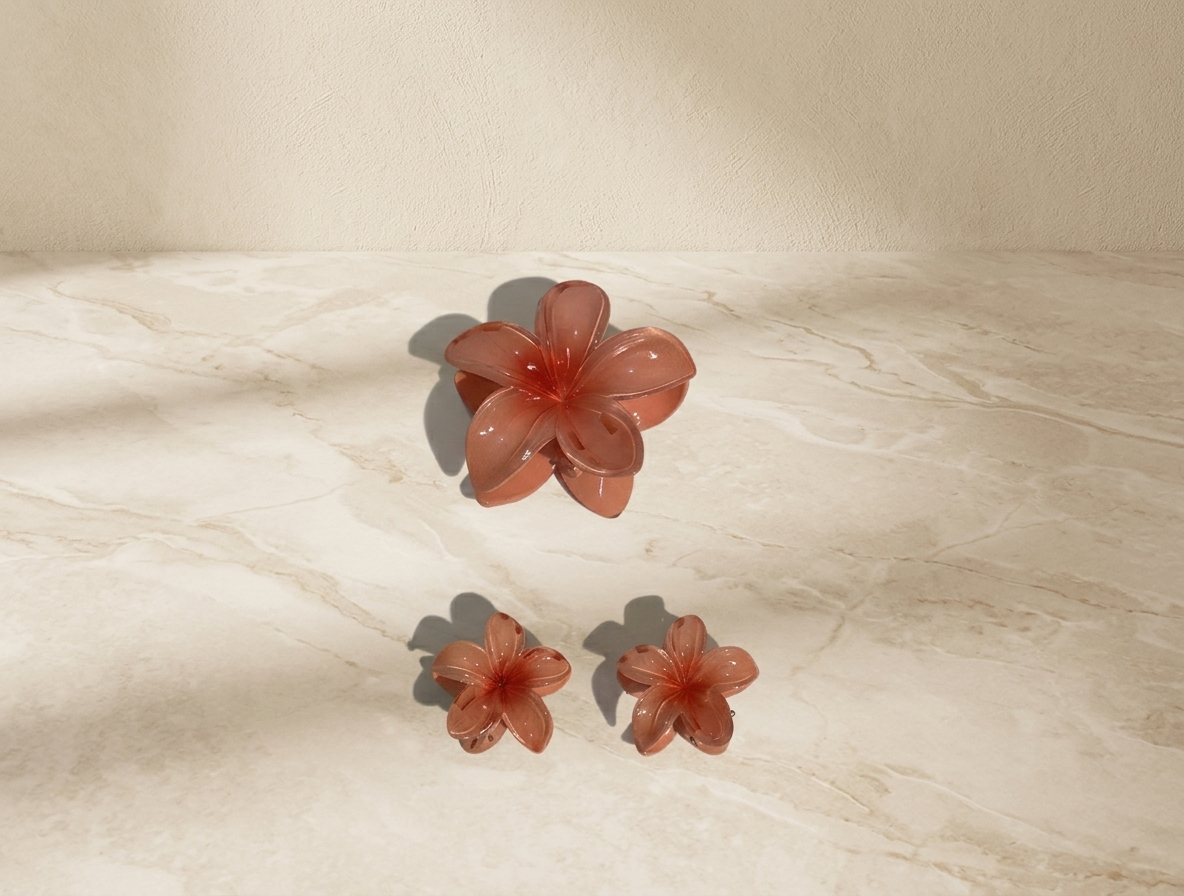 Plumeria Flower Hair Claw Set - Floral Cute Hair Accessories