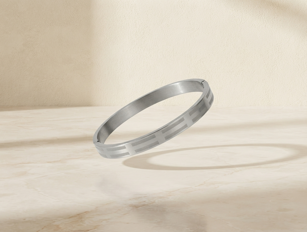 Men's Stainless Steel Open Cuff Bracelet