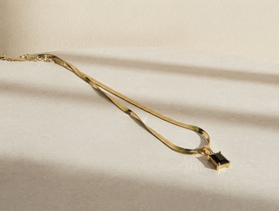 Gold-Plated Snake Chain Pendant