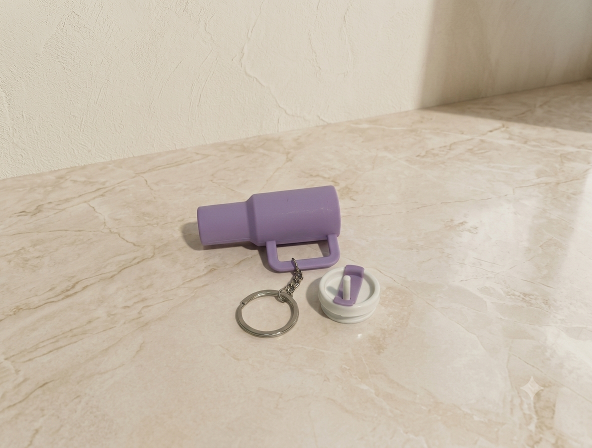 Tumbler Style Keychain - Plastic Accessory