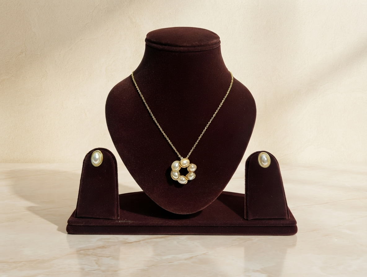 Pearl Floral Necklace Set