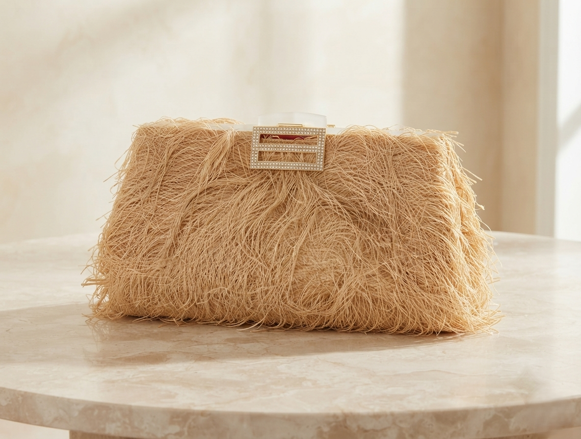 Velara Glamour Fringe Clutch