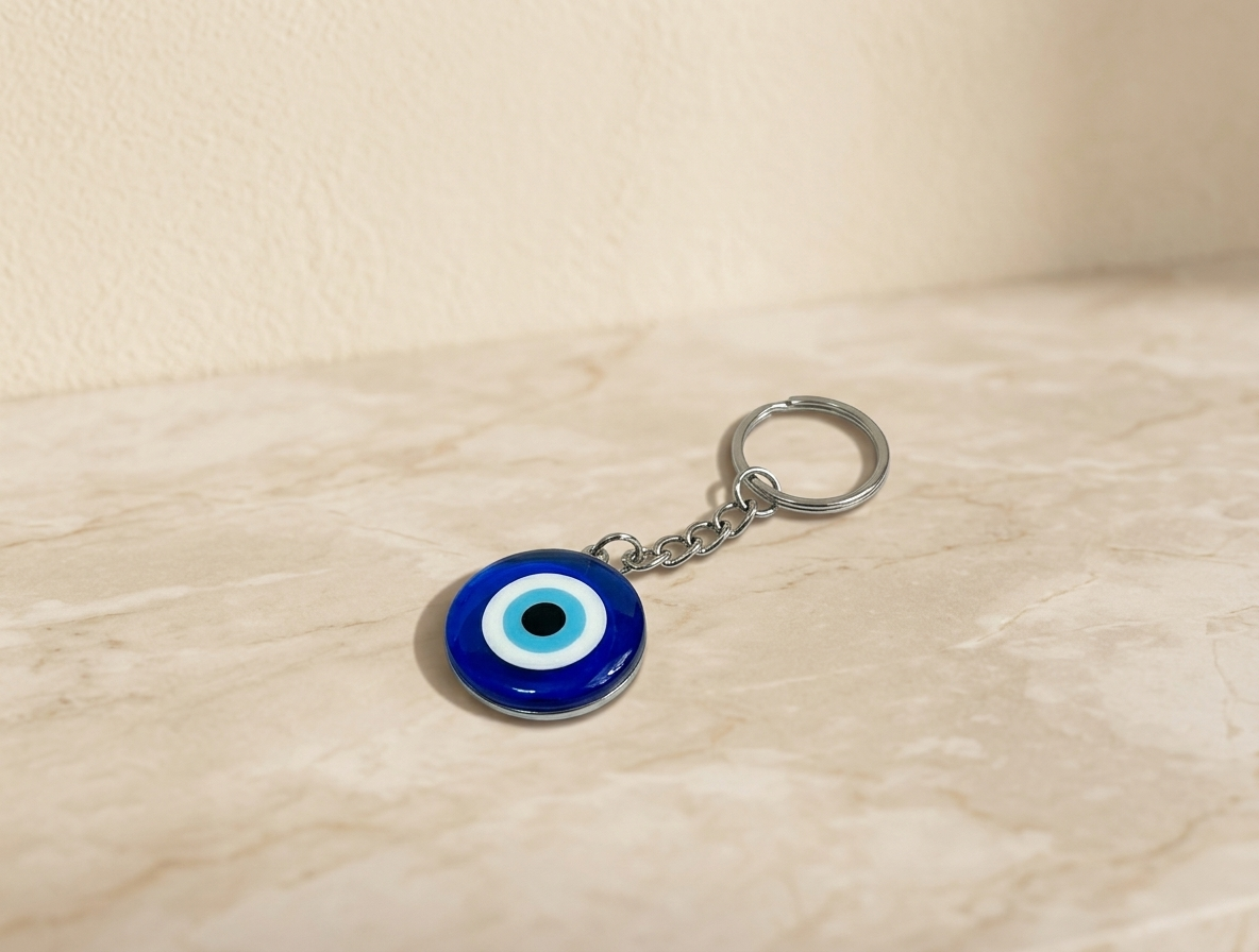 Evil Eye Keychain - Silver Chain Accessory