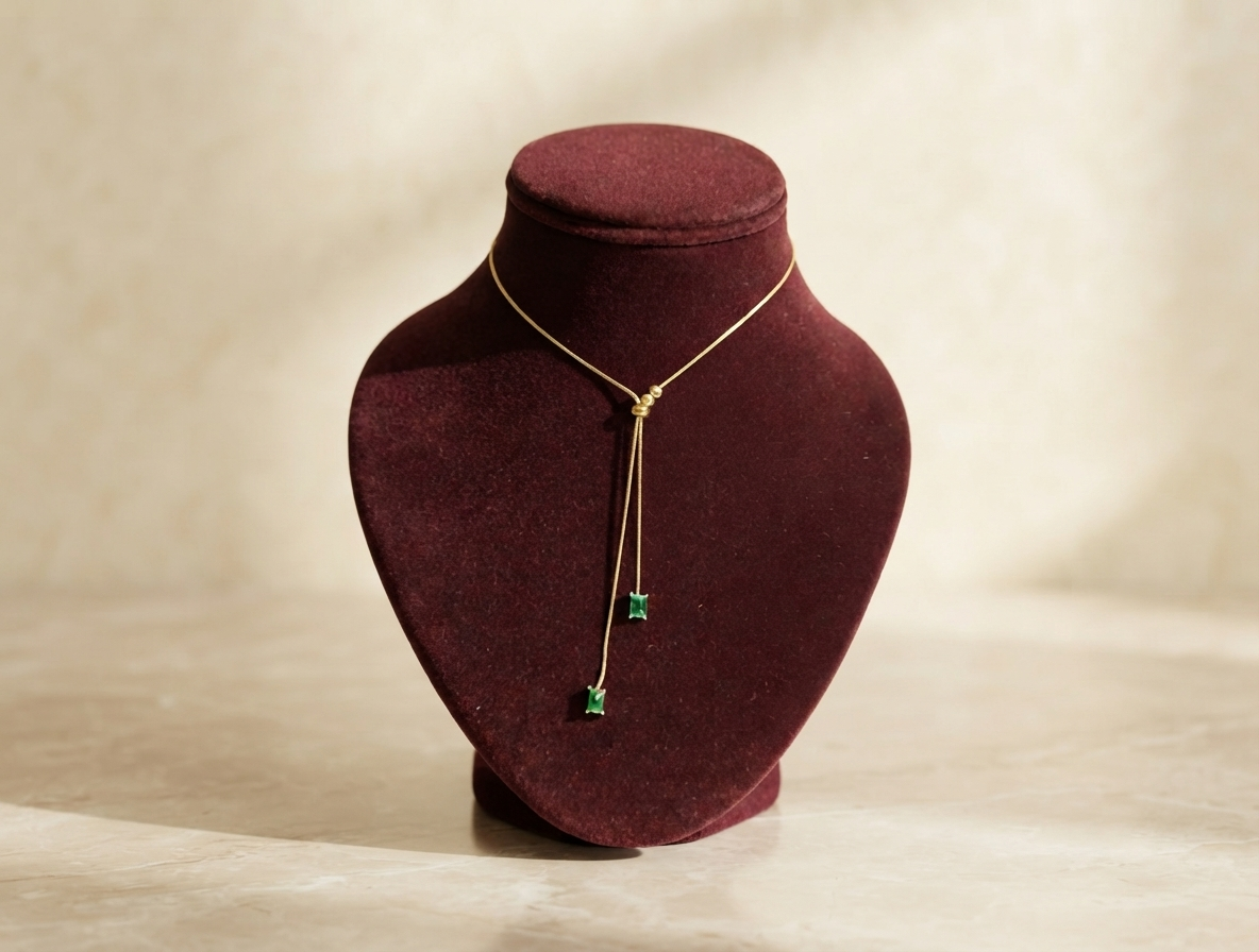 Elegant Gold-Plated Green Stone Pendant with Extension Chain
