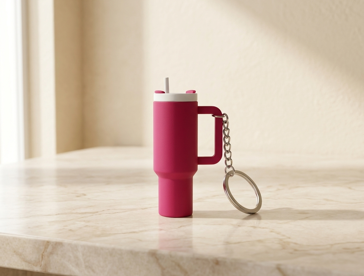 Tumbler Style Keychain - Plastic Accessory