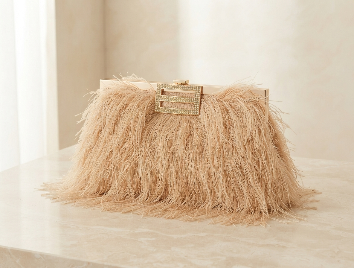 Velara Glamour Fringe Clutch