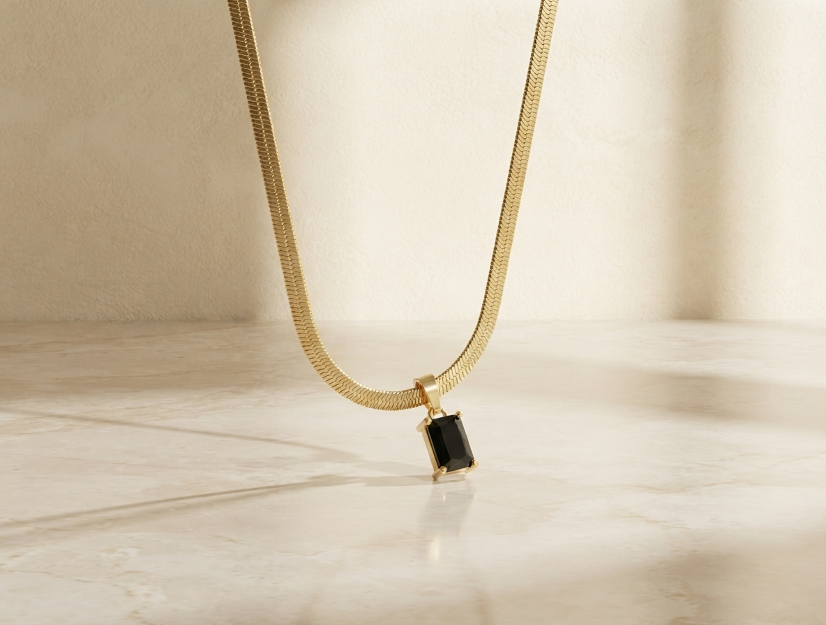 Gold-Plated Snake Chain Pendant
