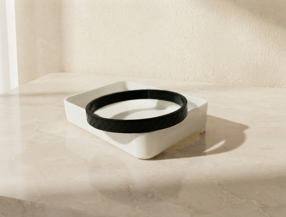 Mens Open Cuff Bracelet - Black