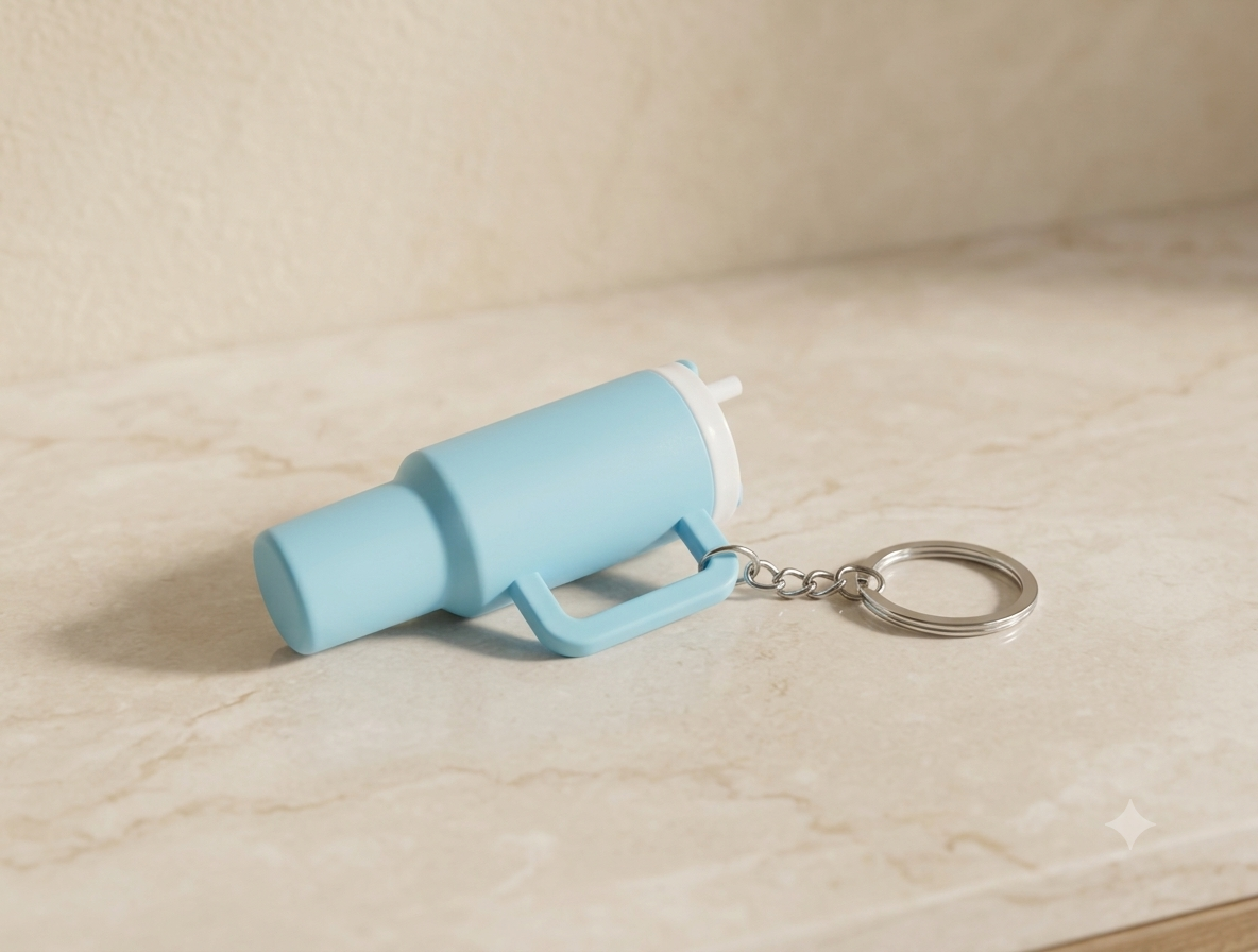 Tumbler Style Keychain - Plastic Accessory