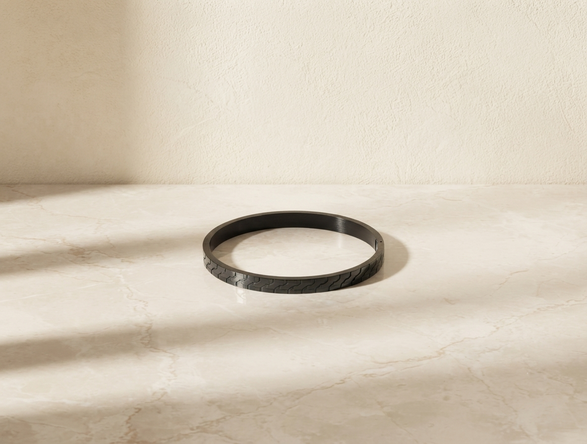 Mens Open Cuff Bracelet - Black