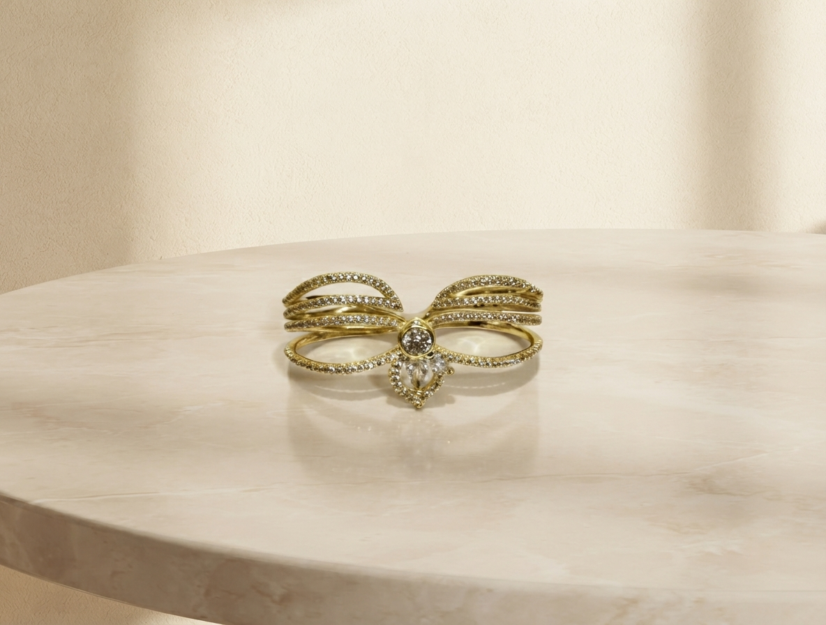 Double Finger Ring (Anti-tarnish Gold Plated)