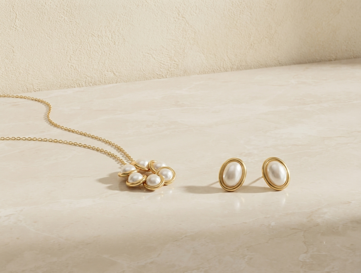 Pearl Floral Necklace Set