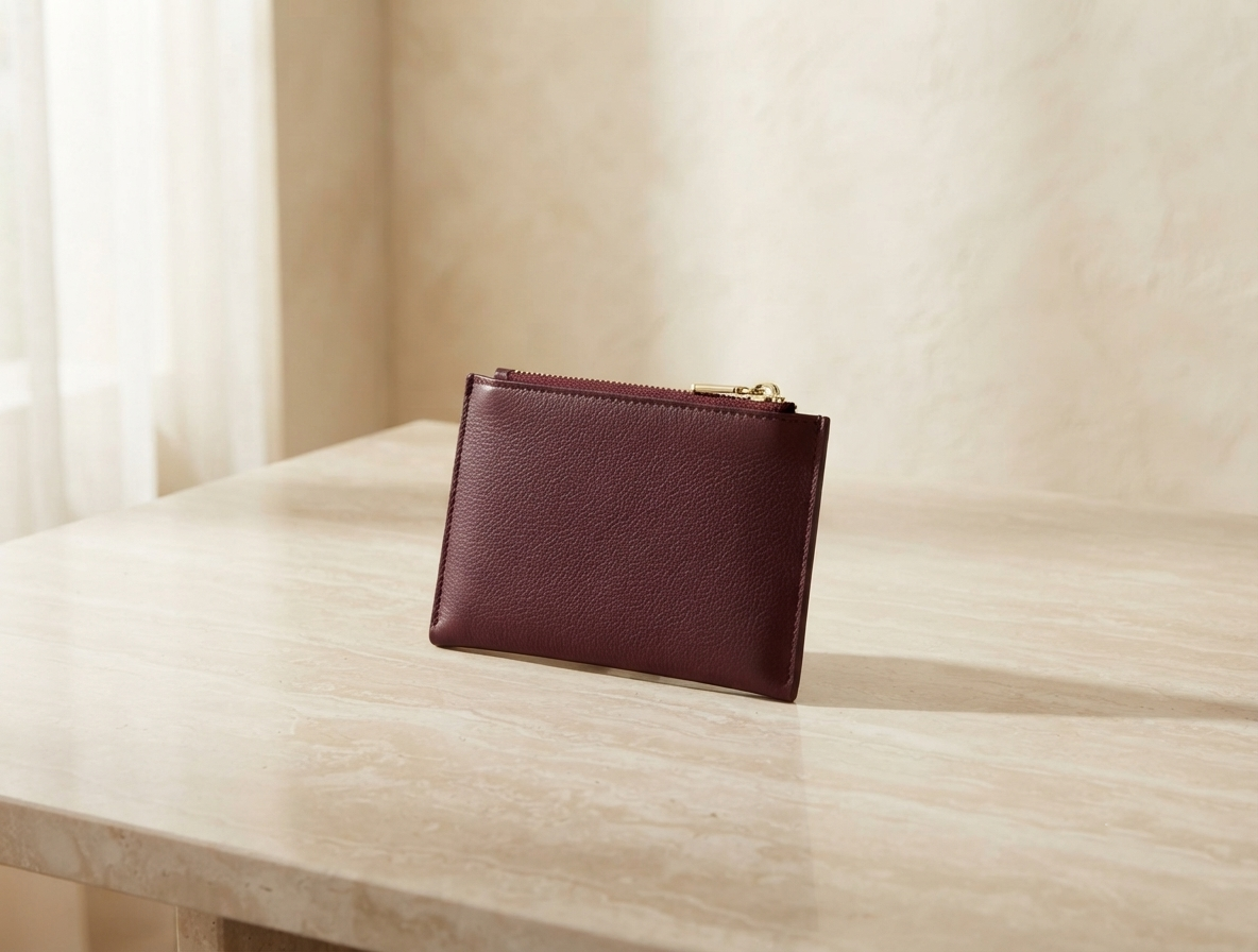 Wine Red PU Leather Wallet