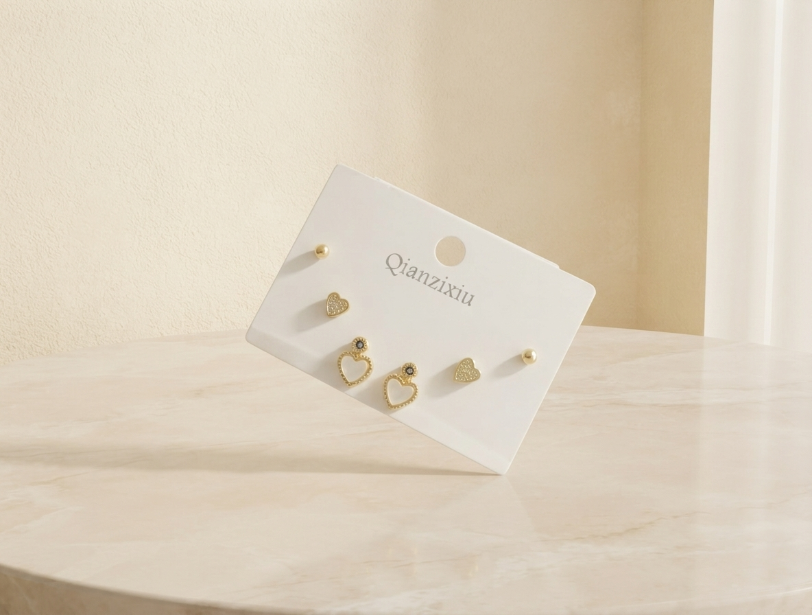 Stud Ear Rings (Set of 3 Pairs)
