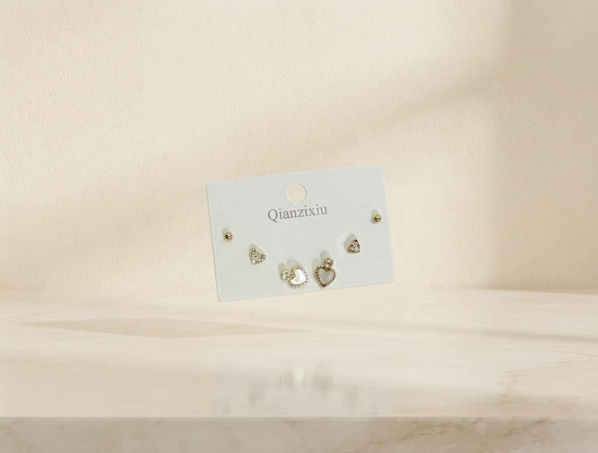 Stud Ear Rings (Set of 3 Pairs)