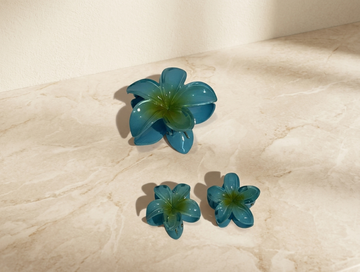 Plumeria Flower Hair Claw Set - Floral Cute Hair Accessories