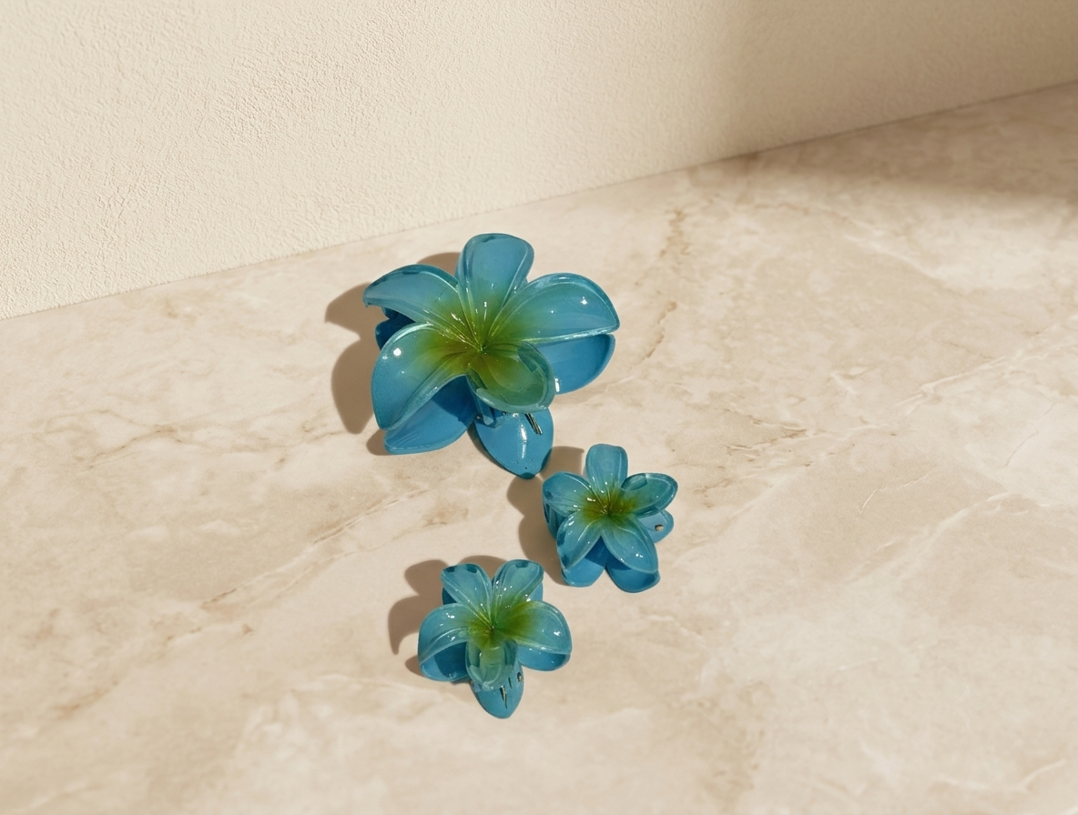Plumeria Flower Hair Claw Set - Floral Cute Hair Accessories